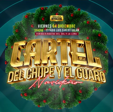 Cartel de El cartel del chupe y del guaro navideño 2026