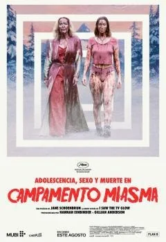 Cartel de Adolescencia, sexo y muerte en Campamento Miasma .