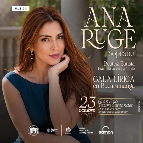 Cartel de Gala lírica en Bucaramanga - ana ruge
