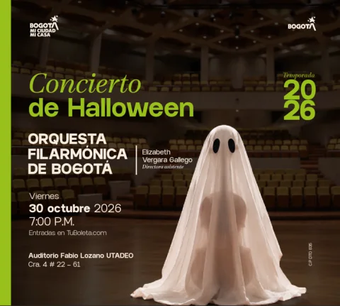 Cartel de Concierto de Halloween - Orquesta Filarmónica de Bogotá