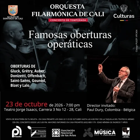 Cartel de Concierto de temporada - famosas oberturas operáticas