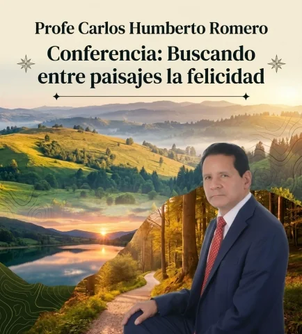 Cartel de Buscando entre paisajes la felicidad
